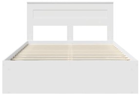 vidaXL Ágykeret matracmal fejtámlával Fehér 150 x 200 cm Tömör fenyőfa