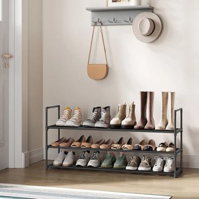 3 szintes fém cipőtartó, 116 x 30 x 55 cm