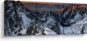 Kép - Napfelkelte a hegyekben (órával) (90x30 cm)