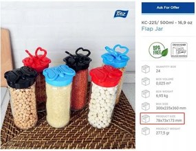 Üveg fűszertartó 500 ml frissesség hosszabb ideig