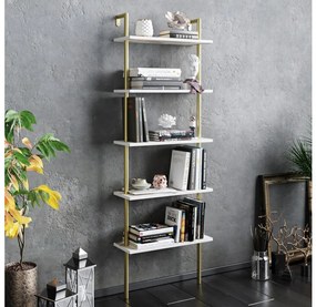 Asir Könyvespolc PAULA 174x60 cm fehér/arany 541HDL1307