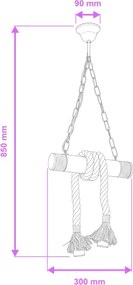 Brilagi - Csillár láncon KOS 2xE27/60W/230V bükkfa