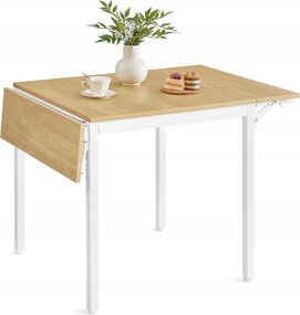 Téglalap alakú asztal Songmics Vasagle 120 x 78 x 76,2cm fehér, natúr tölgy