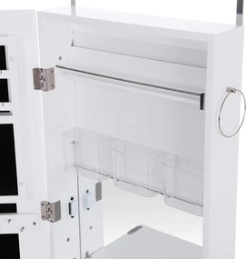 Tükrös ékszerszekrény 37 x 10 x 120 cm, zárható, fehér