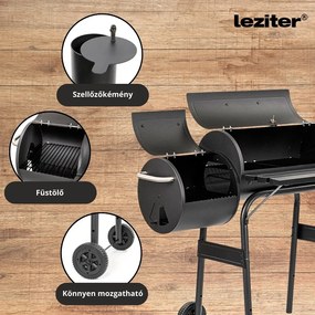 Faszenes kerti grillsütő füstölővel