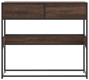 barna tölgyszínű szerelt fa tálalóasztal 90x35x80 cm