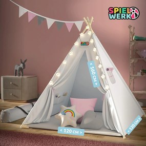 Spielwerk® Gyermeksátor Teepee 160x120x120cm - rózsaszín