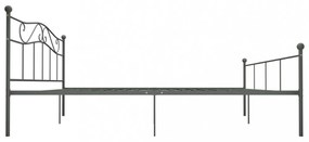 szürke fém ágykeret 180 x 200 cm