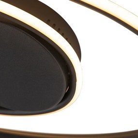 Design mennyezeti lámpa fekete, beépített LED-del, 3 fokozatban szabályozható - Rowan