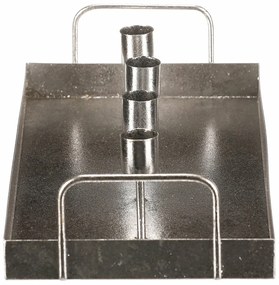 Fém gyertyatartó 4 kúpos gyertyához, téglalapalakú, ezüst