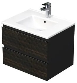 Fürdőszobaszekrény mosdóval SAT Cube Way 60x47,5x46 cm barna matt CUBE3D602ZHMOD