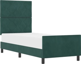vidaXL Boxrugós ágy fejtámlával Sötétzöld 80 x 200 cm Bársony