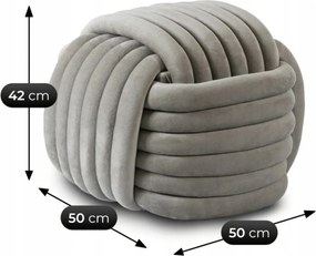 Fonott puff szürke színben, bársony kárpittal, MAGMA