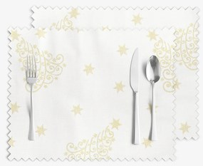 Goldea karácsonyi teflonbevonatú reggeliző alátét - aranyszínű karácsonyfák és csillagok - 2 db 30 x 40 cm