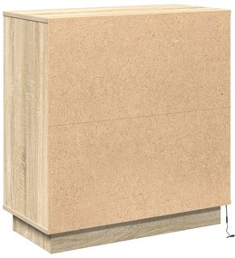 LED-es oldalbordás szekrény Sonoma tölgy 71x34,5x75 cm Műanyag