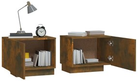 Füstös tölgy színű szerelt fa éjjeliszekrény 100 x 35 x 40 cm