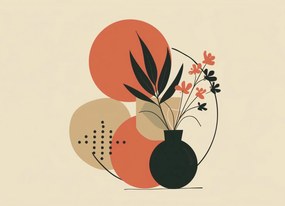 Poszter 18x13cm Váza virágokkal