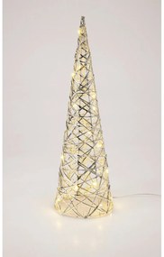 Silver karácsonyi világító kúp, 60 x 16 cm, 30mikro LED, elemes, 60 cm