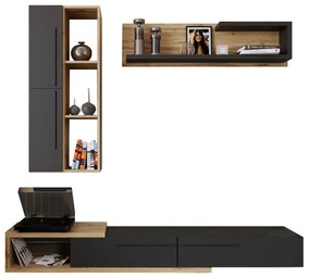 Nappali fal, tacho tölgy/antracit, KALVADOS