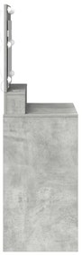 Sminktükör LED Fénnyel Beton Szürke 79x41x135 cm