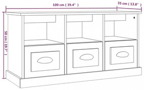 szürke sonoma színű szerelt fa TV-szekrény 100x35x50 cm