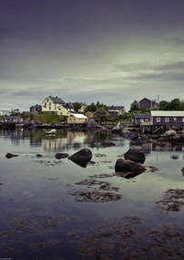 Poszter 29,7x42cm Norvég fjord partvonal, Assaf Frank