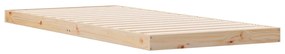 Földi ágykeret Természetes 80 x 210 cm Tömör fenyőfa