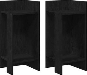 vidaXL 2 db fekete kisasztal polccal 25,5 x 27 x 60 cm