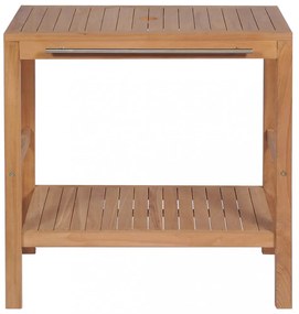 Tömör tíkfa fürdőszobai pipereszekrény folyami kő mosdóval