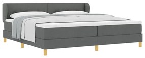 Boxspring Ágy Matraccal - Sötétszürke, 200x200 cm Szövet