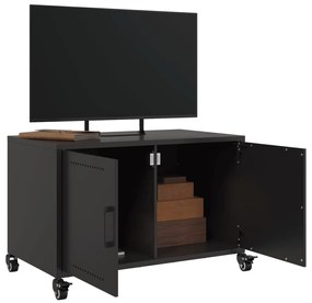 fekete acél TV-szekrény 68 x 39 x 43,5 cm