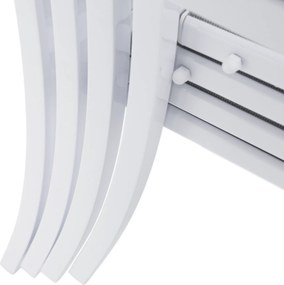 Kerti rakásolható szék, fehér acél/világosszürke, DORIO