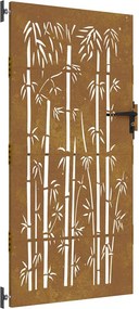 vidaXL bambuszmintás corten acél kerti kapu 85 x 175 cm