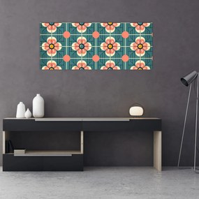 Kép - Retro virágminta (120x50 cm)