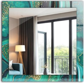 Falra akasztható dekoratív tükör Absztrakt zöld textúra 60x60 cm