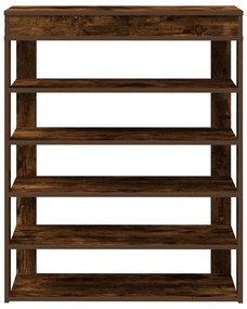 füstös tölgy színű szerelt fa cipőtartó 80x30x98 cm
