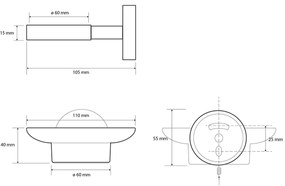 SAPHO XB800 X-round fekete szappanadagoló, tejesüveg , fekete