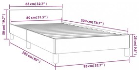fekete bársony ágykeret fejtámlával matrac nélkül 80 x 200 cm