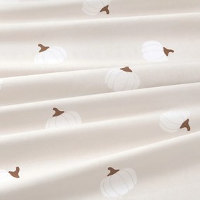 Goldea pamut ágyneműhuzat - tök, latte színű csíkos hátoldal 140 x 200 és 70 x 90 cm