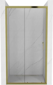 Mexen Apia  Zuhany ajtó csúszó   135 cm,  átlátszó ,  arany  - 845-135-000-50-00 Csúszó zuhany ajtó
