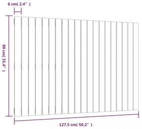 mézbarna tömör fenyőfa fali fejtámla 127,5x3x90 cm