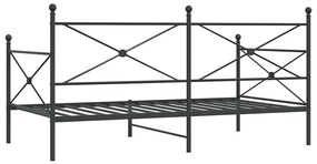 kanapéágy matrac nélkül fekete 100x200 cm acél