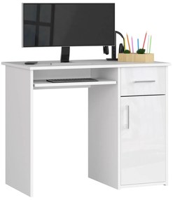 PC asztal Padma (fehér + fényes fehér). Akció -15%. 1068713