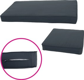 Kerti rattan szett, akácfa, fekete/szürke/természetes, MALKOM