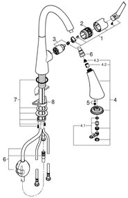 GROHE 32294002 - ZEDRA 401 mm mosogatócsaptelep, fényes króm