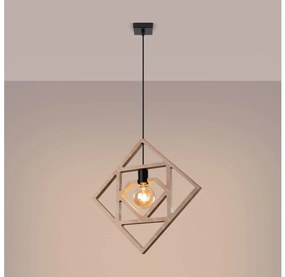 Sollux SL.1757 - Csillár zsinóron CARO 1xE27/15W/230V bükkfa