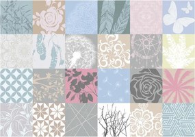 Fotótapéta Pasztell minták és virágok vinil geometria 368x280 +ragasztó