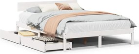 vidaXL fehér tömör fenyőfa ágy matrac nélkül 120 x 200 cm
