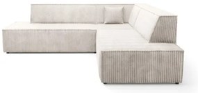 Ággyá nyitható, jobb oldali L-alakú TERAMO sarok ülőgarnitúra tárolóval, bézs