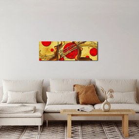 Absztrakt kép két nővel (órával) (90x30 cm)